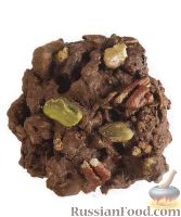 Фото к рецепту: Шоколадное печенье с хлопьями и орехами