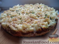 Фото к рецепту: Запеканка из макарон с сыром и колбасой