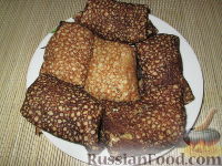 Фото к рецепту: Ржаные блинчики с начинкой из баклажанов, грибов и сыра