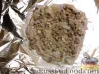 Фото приготовления рецепта: Куриный рулет с грибами (в мультиварке) - шаг №9