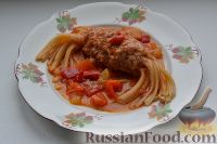 Фото к рецепту: Макароны с мясом (спагетти "Дедушкины усы")