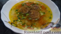 Фото к рецепту: Постный суп с фрикадельками