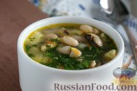Фото приготовления рецепта: Суп с фасолью, на курином бульоне - шаг №7