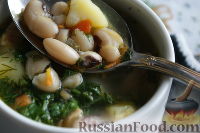Фото приготовления рецепта: Суп с фасолью, на курином бульоне - шаг №8