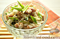 Фото к рецепту: Салат из кальмаров с рисом