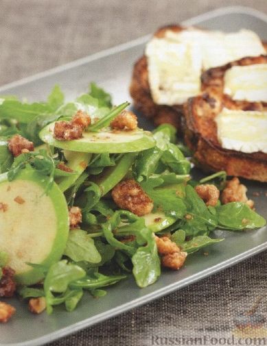 Рецепт Салат из яблок, рукколы и грецких орехов
