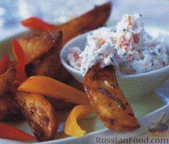 Рецепт Жареный картофель с сырным соусом