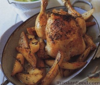 Рецепт Курица, жаренная в духовке с картофелем