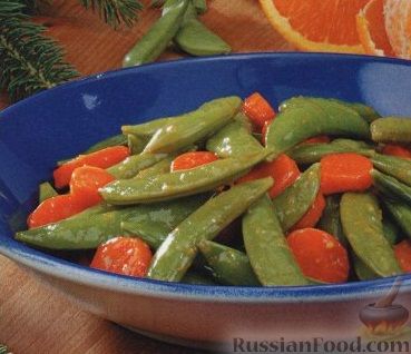 Рецепт Салат из стручкового горошка и моркови