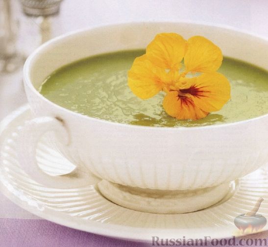 Рецепт Суп-пюре с зеленым горошком и мятой