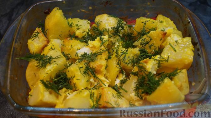 Как приготовить рецепт Вареный картофель, запеченный с чесноком