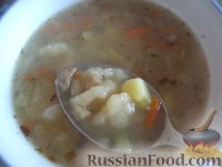 Фото приготовления рецепта: Суп с клецками (постный) (4 порции) - шаг №18