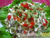 Фото к рецепту: Слоеный салат с консервированной горбушей