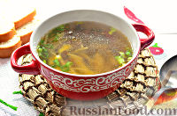 Фото к рецепту: Постный грибной суп с овощами и шпинатными макаронами
