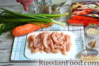 Фото приготовления рецепта: Фунчоза с курицей и овощами - шаг №6