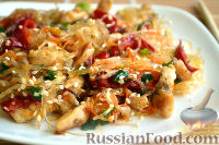 Фото приготовления рецепта: Фунчоза с курицей и овощами - шаг №14