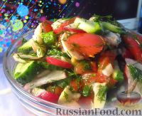 Фото к рецепту: Овощной салат со свежими шампиньонами