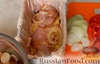 Фото приготовления рецепта: Куриный рулет с овощами (в духовке) - шаг №19