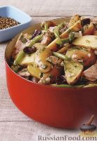 Фото к рецепту: Теплый картофельный салат с фасолью и тунцом