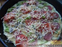 Фото приготовления рецепта: Пицца с колбасой, помидорами, грибами и перцем - шаг №11