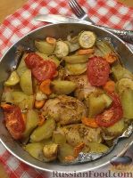 Фото к рецепту: Курица с овощами