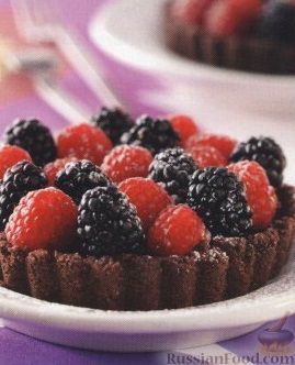 Рецепт Коржики с шоколадом и ягодами