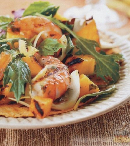 Рецепт Салат с креветками и ананасом