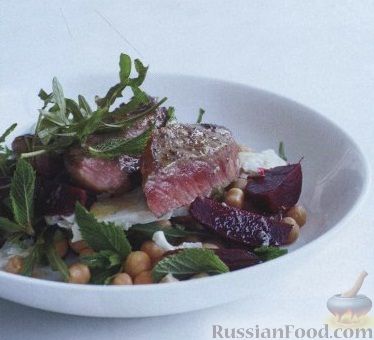 Рецепт Салат с говяжьими стейками и зеленью