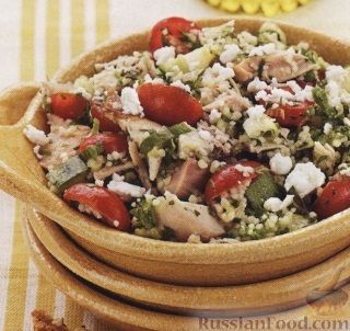 Рецепт Салат из кус-куса, куриного мяса и овощей