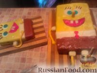 Фото приготовления рецепта: МК торт "Спанч Боб" (пошагово) - шаг №27