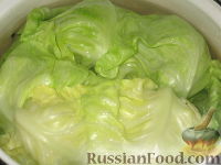 Фото приготовления рецепта: Сосиски в капустных листьях - шаг №2