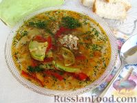 Фото приготовления рецепта: Суп с кабачками и тефтельками - шаг №12