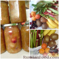 Фото приготовления рецепта: Варенье из ревеня и фруктов - шаг №1