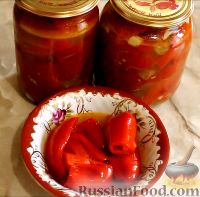 Фото к рецепту: Маринованный болгарский перец (на зиму)
