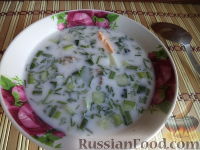 Фото приготовления рецепта: Азербайджанский суп «Овдух» (окрошка на кефире) - шаг №12