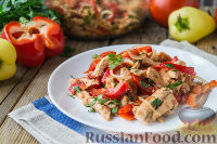 Фото к рецепту: Салат с курицей, болгарским перцем и пряной заправкой