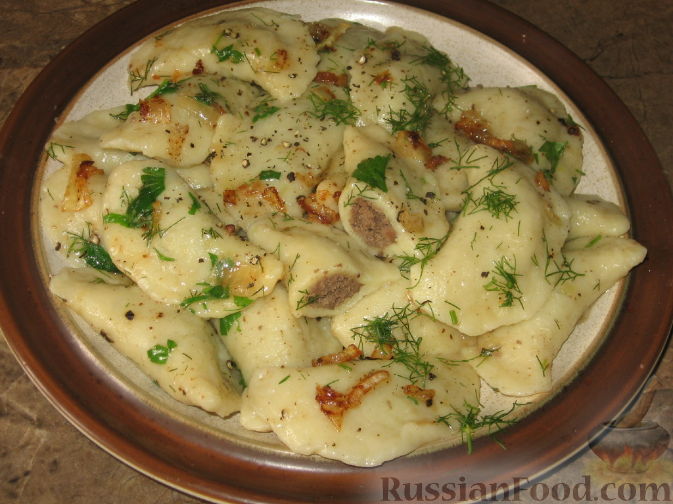 ✔️Вареники с картошкой грибами и жареным луком - постный рецепт с фото пошагово