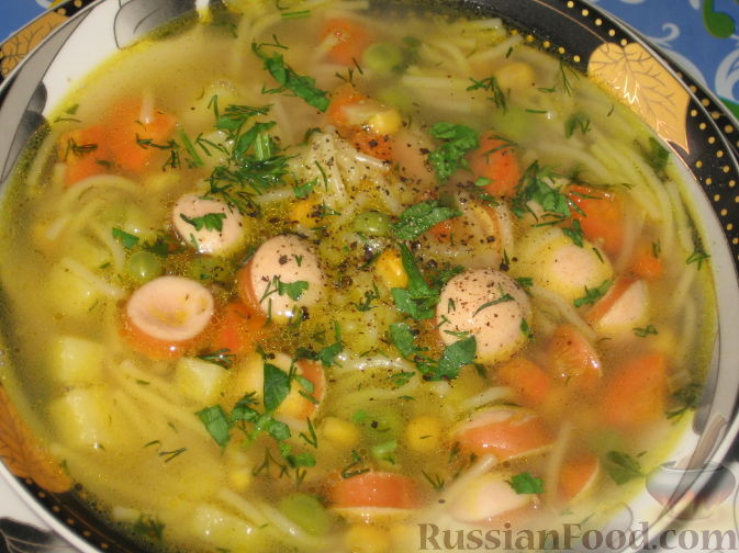 Как приготовить суп с колбасой в мультиварке: