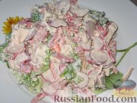 Фото к рецепту: Салат с курицей и редисом