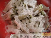 Фото приготовления рецепта: Жареные кабачки с макаронами - шаг №3