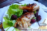 Фото к рецепту: Цыпленок с ежевикой и виноградным соком