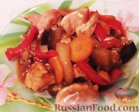 Фото к рецепту: Овощное рагу с курицей, в сладком соусе, "Прощай, лето!"