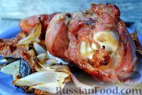 Фото к рецепту: Запеченная индейка с инжиром и луком в медово-лаймовом соусе