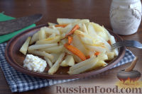 Фото к рецепту: Запеченная редька с картофелем и морковью