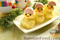 Фото к рецепту: Закуска "Снеговики" к новогоднему столу