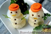 Фото приготовления рецепта: Закуска новогодняя «Снеговики в лесу» - шаг №11