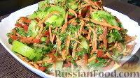 Фото приготовления рецепта: Салат по-корейски с зелёными помидорами и морковью - шаг №8