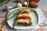 Фото приготовления рецепта: Праздничный картофельный рулет с грибами - шаг №11