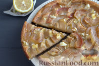 Фото к рецепту: Заливной пирог из творожного теста, с яблоками