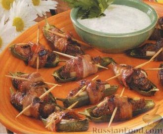 Рецепт Перец халапеньо, фаршированный куриным филе